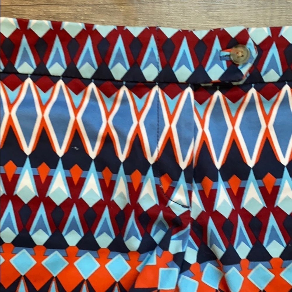 J. Crew Stretch Bold Colorful Geometric Shorts Size 2 - Picture 2 of 9
